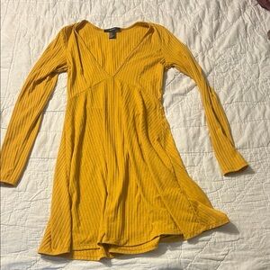 Forever 21 Mustard Long Sleeve Dress